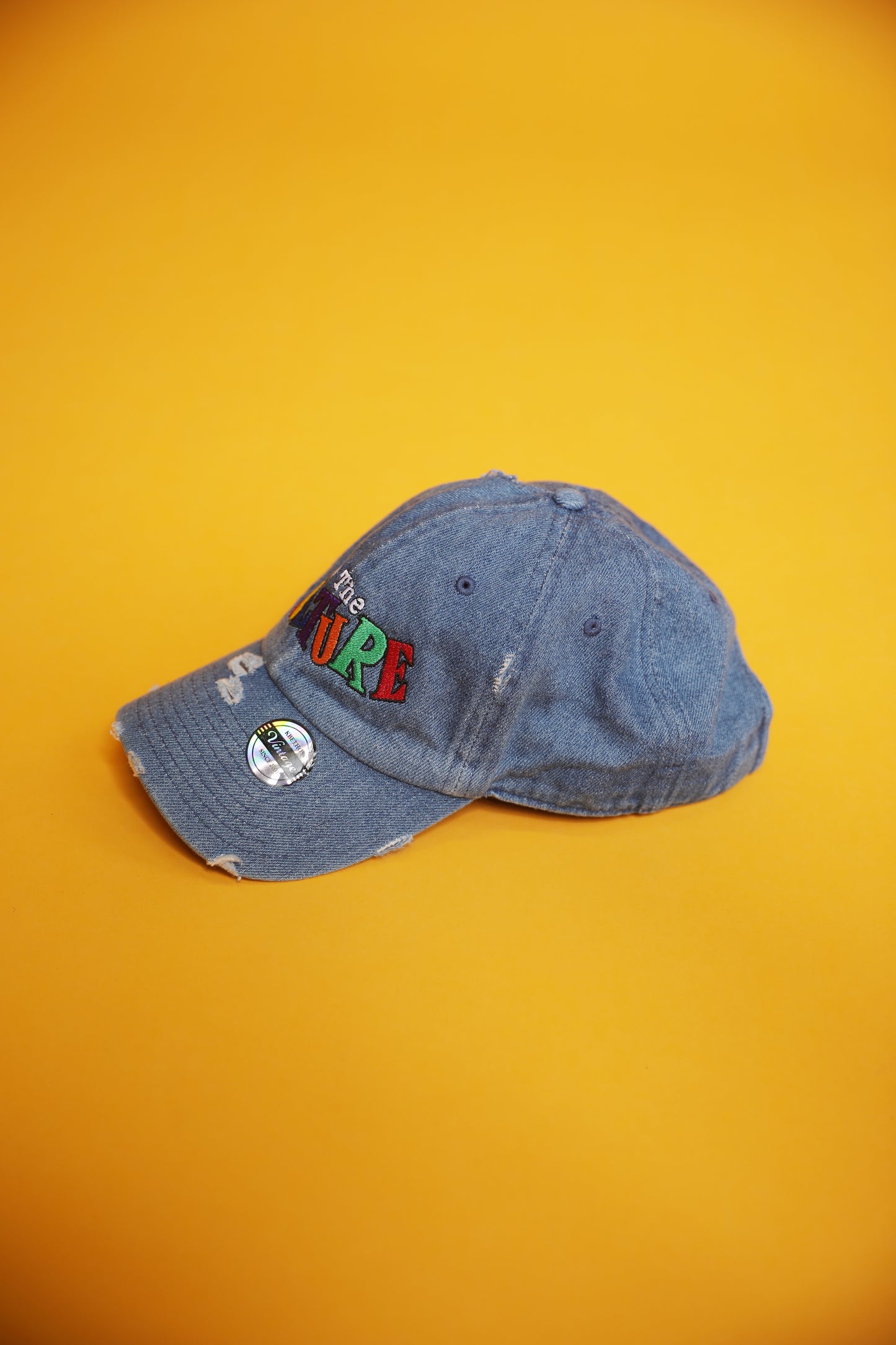 "For The Culture" Unisex Dad Hat in Distressed Denim